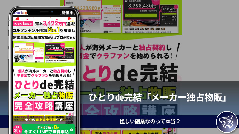 【廣川 拓馬】のひとりde完結「メーカー独占物販」怪しい副業なのって本当？