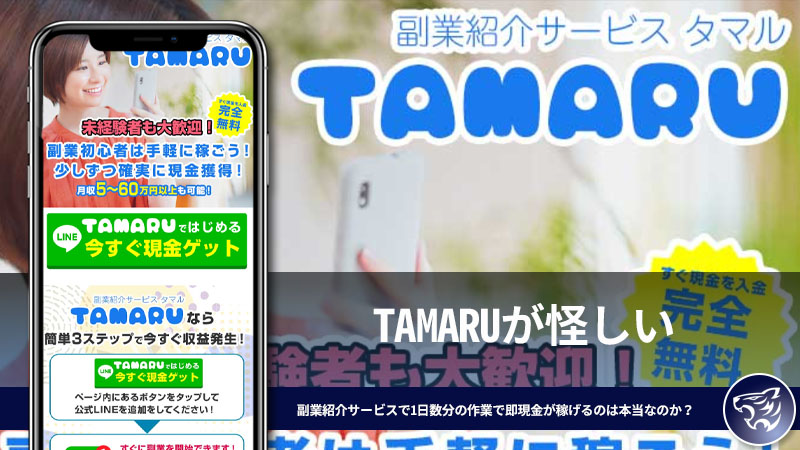 TAMARUが怪しい。副業紹介サービスで1日数分の作業で即現金が稼げるのは本当なのか？